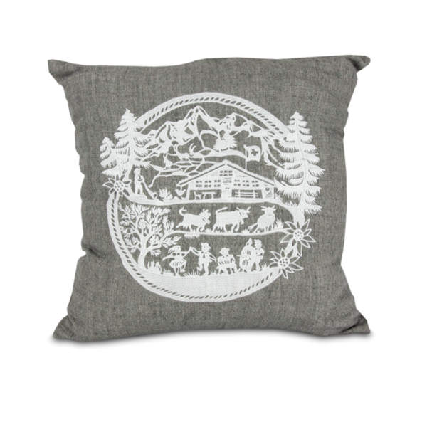 Coussin « Le Chalet » 100% lin Gris