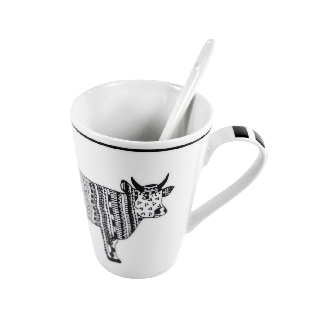 Tasse chocolat chaud noir et blanc – Oh la vache !